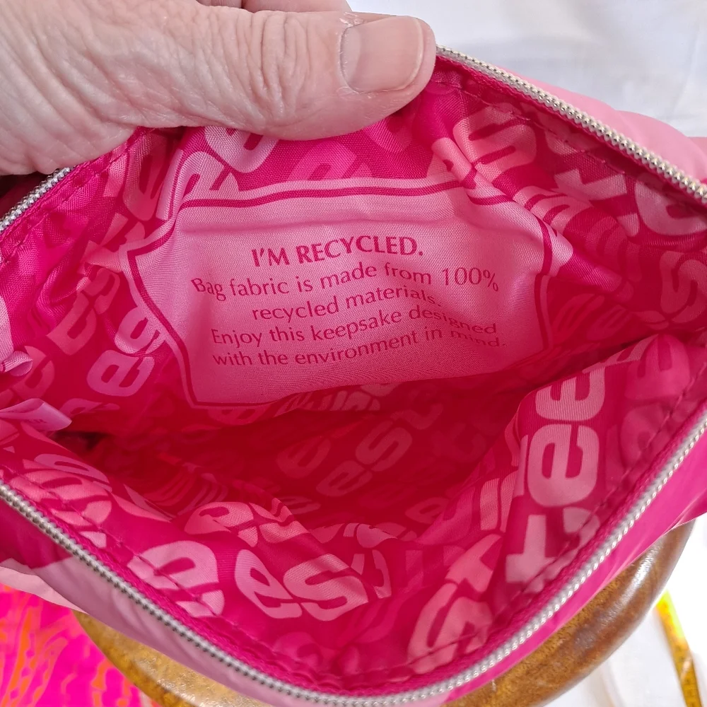 Estee Lauder Pink Puffy Padded Zippered Cosmetic Bag